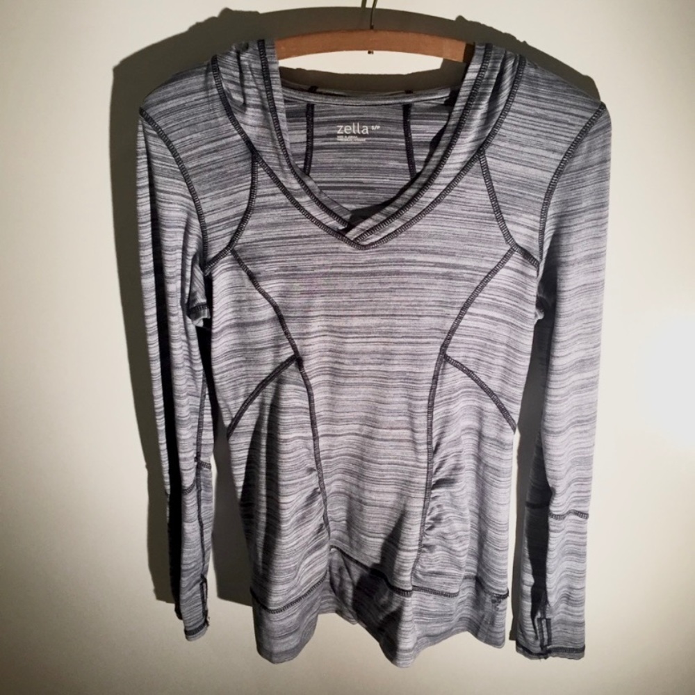 Zella blue hoodie shirt pullover sweatshirt S athletic workout runners top